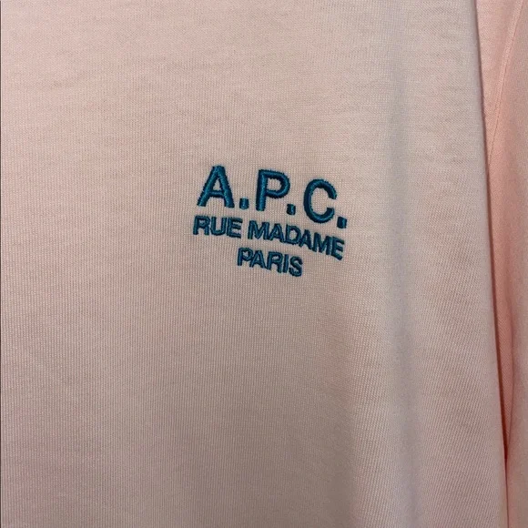 A.P.C. Rue Madame Paris Men's Light Pink Short Sleeve TeeXL